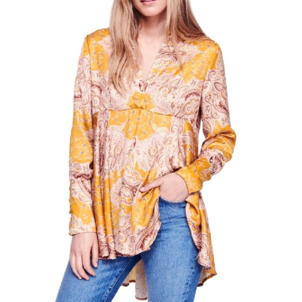 Free People Field of Butterflies Swing Back Top Size XS